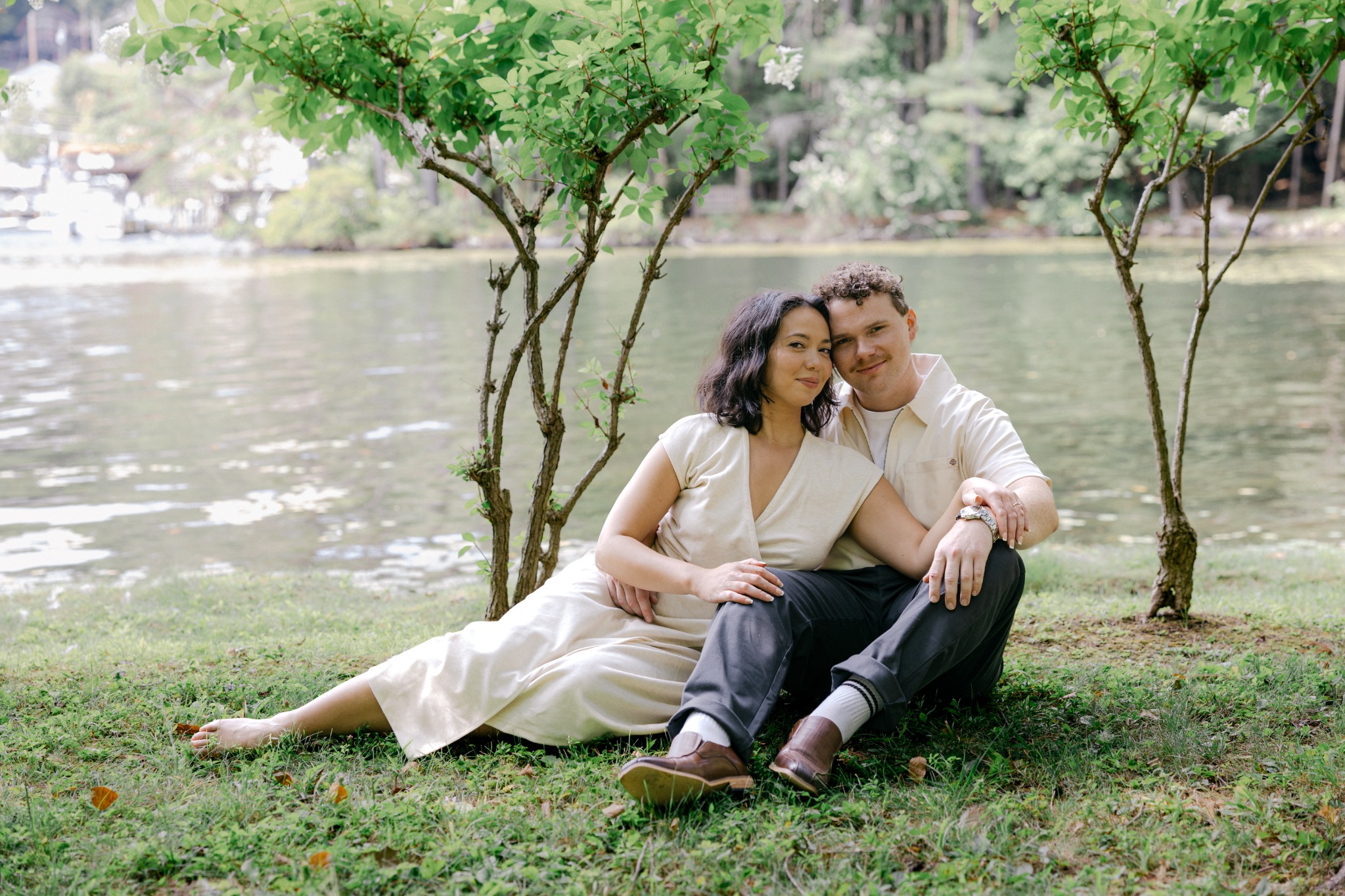 Nicoletta and Andy together by the water
